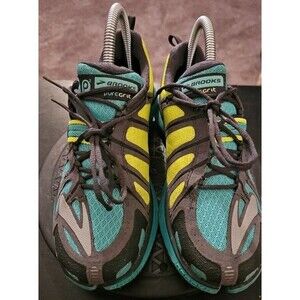 BROOKS PURE GRIT  TEAL YELLOW JOGGING RUNNING WORKOUT ATHLETIC SHOES 6.5
